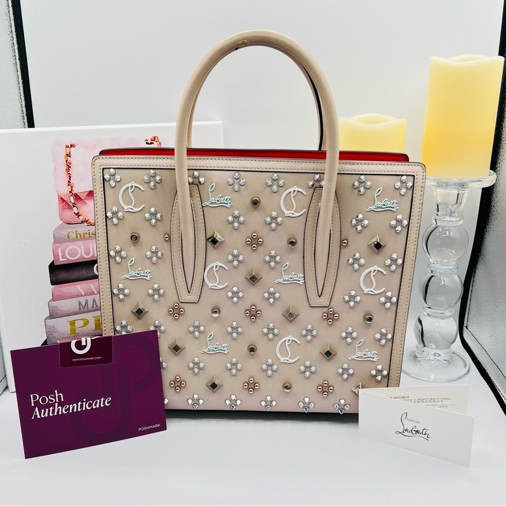 Christian Louboutin Authentic Paloma Medium Tote - Leche Biege